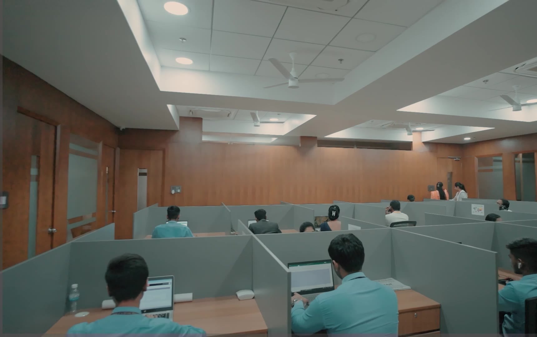 Participants working on laptops in the Sanjivani University learning commons